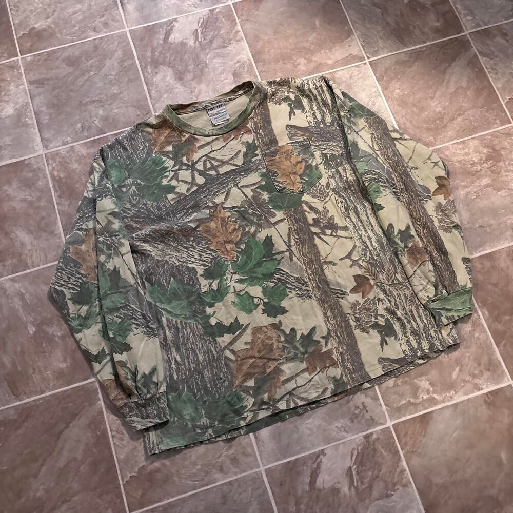 Vintage 1990s Jerzees camo long sleeve shirt, great shape! Size XL